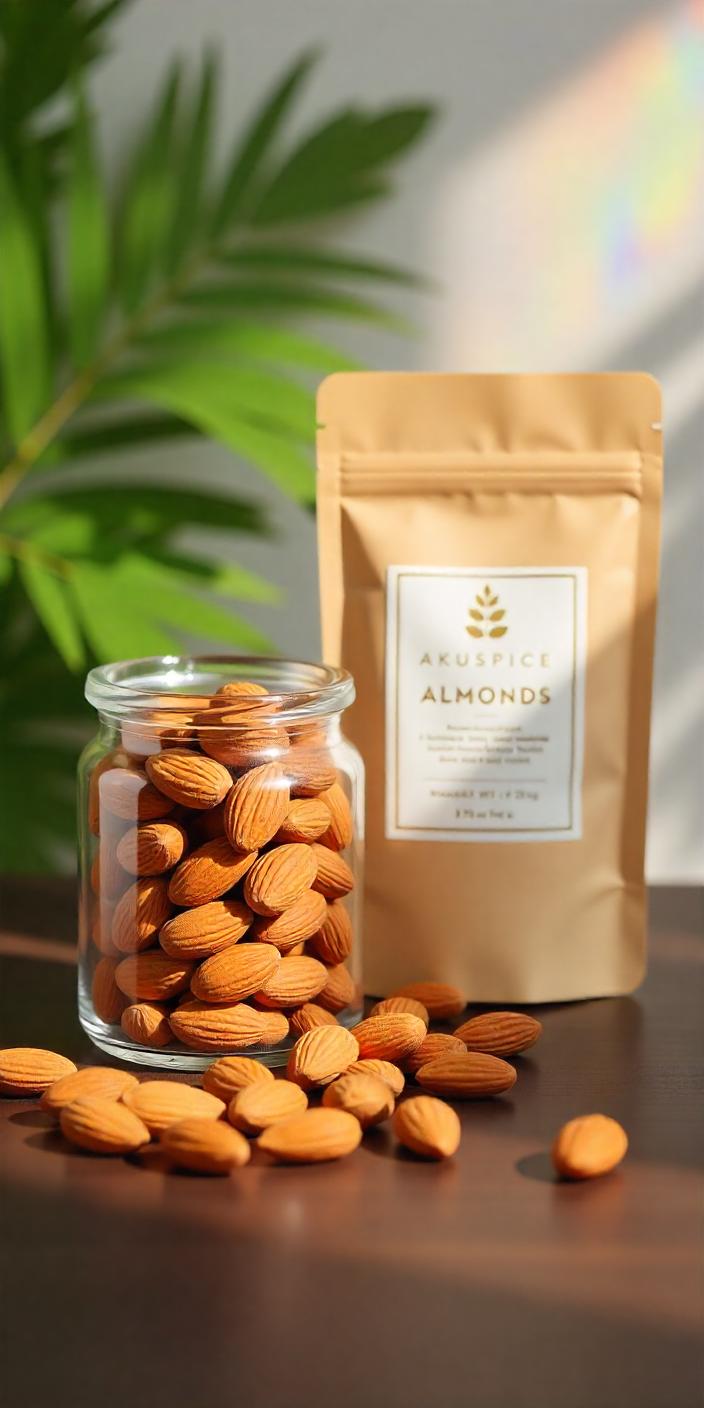 AKUSPICE Premium Almonds – Handpicked & Natural