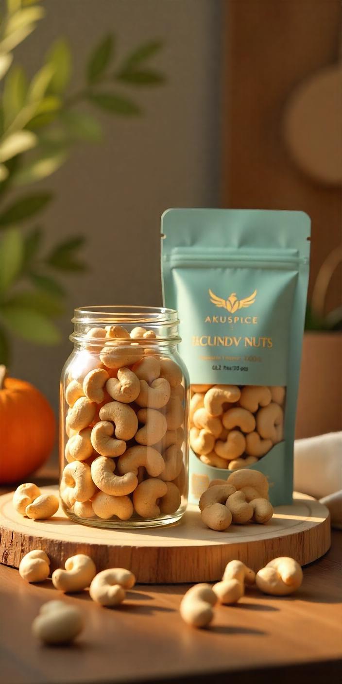 AKUSPICE Premium Cashew Nuts – Whole, Fresh & Crunchy